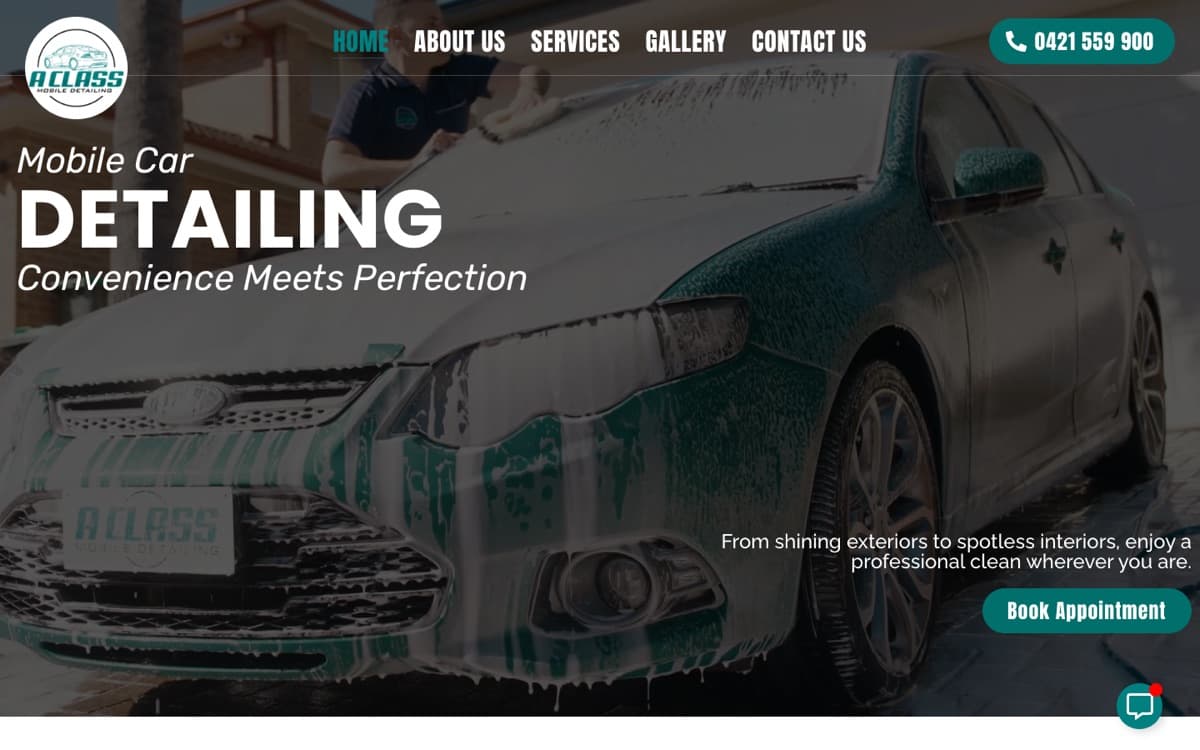 A Class Detailing home page