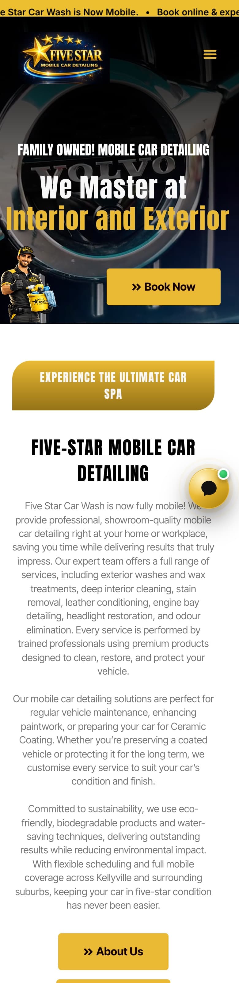 Five Star Mobile Car Detailing · website website on a phone